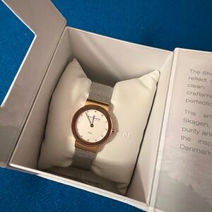 Skagen Women’s Silver and Rose Gold Watch